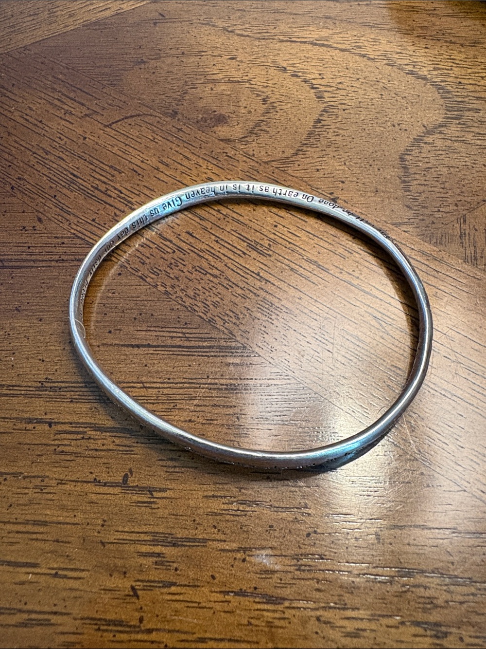 Lords prayer silver bangle